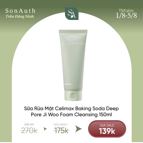 Sữa Rửa Mặt Celimax Baking Soda Deep Pore Ji Woo Foam Cleansing 150ml