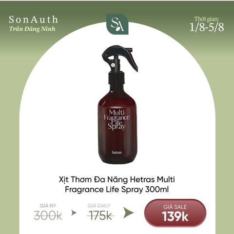 Xịt Thơm Phòng Hetras Multi Fragrance Life Spray 300ml