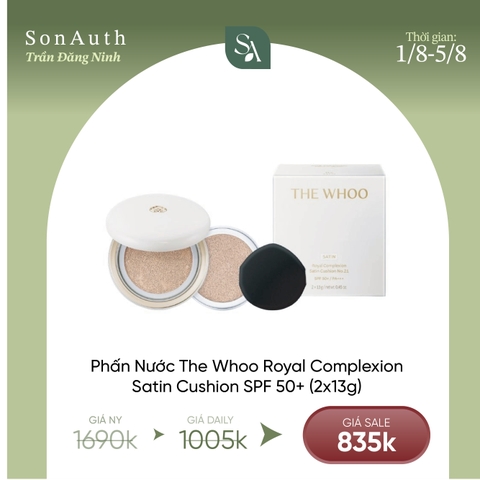 Phấn Nước Rạng Rỡ The Whoo Royal Complexion Satin Cushion (2x13g)