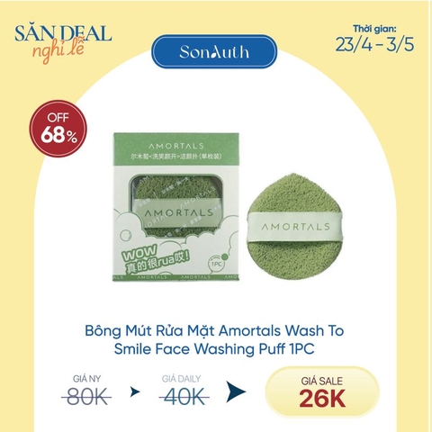 Bông Mút Rửa Mặt Amortals Wash To Smile Face Washing Puff