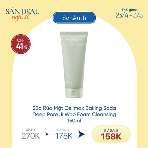 Sữa Rửa Mặt Celimax Baking Soda Deep Pore Ji Woo Foam Cleansing 150ml