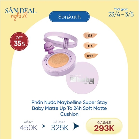 Phấn Nước Maybelline Super Stay Baby Matte Up To 24h Soft Matte Cushion 11g