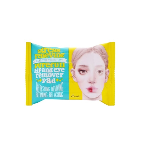 Khăn Ướt Tẩy Trang Mắt Môi Ariul Stress Relieving Purefull Lip And Eye Remover Pad