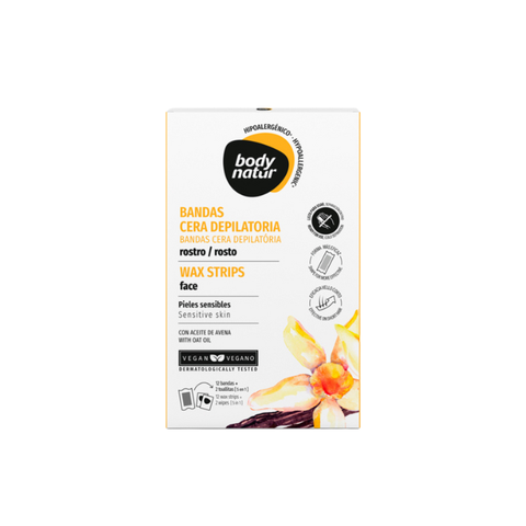 Miếng Tẩy Lông Cho Mặt Body Natur Wax Strips Face Sensitive Skin (12 miếng)