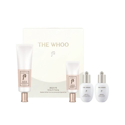 Bộ Chống Nắng Nâng Tông The Whoo Gong Jin Hyang Radiant White Tone Up Sunscreen Special Set