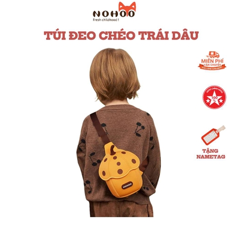 Túi đeo chéo, túi đeo vai trái dâu màu vàng Nohoo cho bé, túi mini dễ thương, nhẹ, phù hợp bé đi chơi hằng ngày