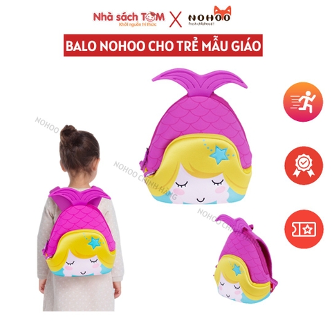 Balo mẫu giáo Nohoo chính hãng siêu nhẹ hình thú dễ thương cho bé từ 2-6 tuổi NHB046