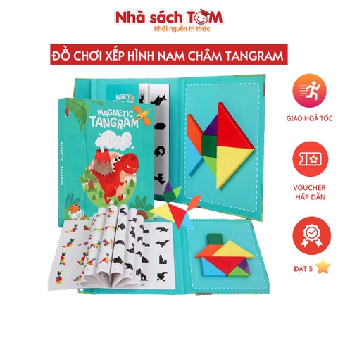 Bộ đồ chơi xếp hình thông minh cho bé Tangram nam châm, Buludy, lắp ghép tư duy sáng tạo