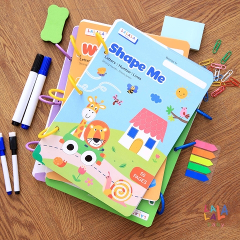 Sách Tô xóa thông minh Shape me đường nét và hình khối - Lalala baby