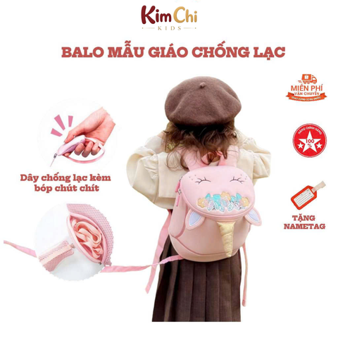 Balo mẫu giáo chống lạc Nohoo chính hãng siêu nhẹ hình thú dễ thương cho bé từ 2-6 tuổi NHB051S