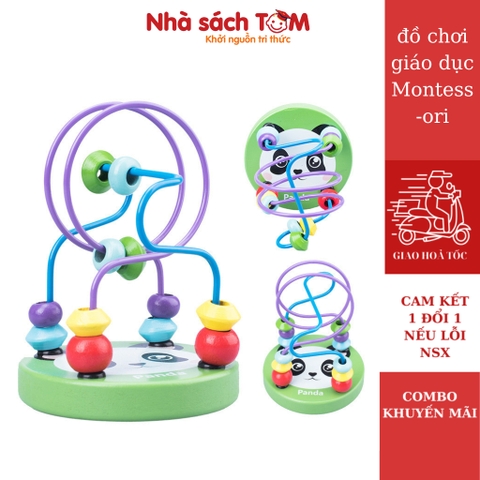 Đồ chơi giáo dục thông minh luồn hạt bằng gỗ, đồ chơi Montessori giúp bé phát triển trí tuệ
