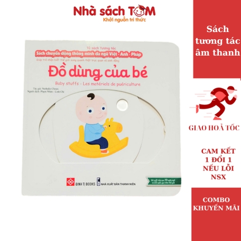 Sách chuyển động thông minh đa ngữ Việt-Anh-Pháp - Đồ dùng của bé