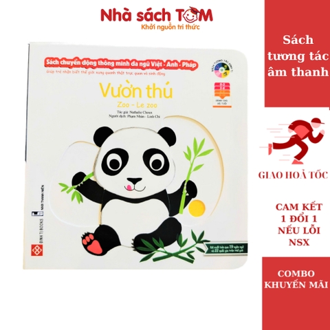 Sách chuyển động thông minh đa ngữ Việt-Anh-Pháp - Vườn thú