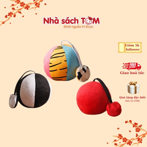 Đồ chơi bóng vải lục lạc và bóp chít chít Lalala Baby kích thích giác quan cho bé từ 0-12 tháng, Nhà sách Tom