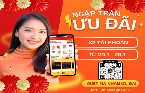 Chào Năm Mới 2025: X2 Tài Khoản Nạp Chỉ Trong 4 Ngày Vàng