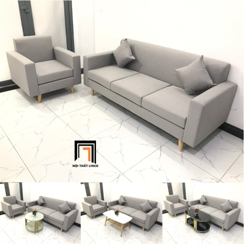 F5 Bộ ghế sofa cho công sở KL2 Basim giá rẻ màu xám trắng