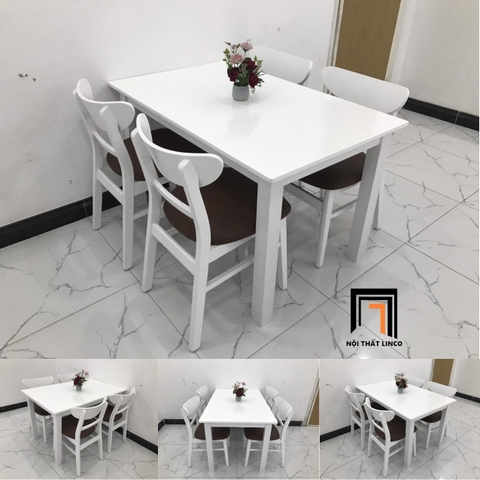 I1 Bộ bàn ăn 1m2 4 ghế 10-KH4-G3-B108-trangsi màu trắng giá rẻ