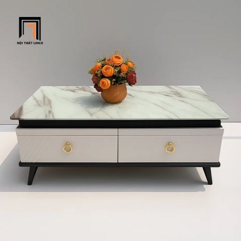 G1 Bàn sofa gia đình cao cấp BTPK44 Sauz 1m mặt kính giả đá sang trọng