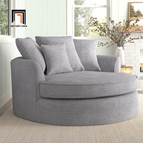 B3 Ghế sofa đơn thư giãn dài 1m2 DT11 Syloh vải xám lông chuột