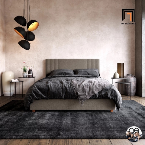 G1 Giường ngủ đẹp cho căn hộ chung cư GN17 Queer 1m vải nỉ xám