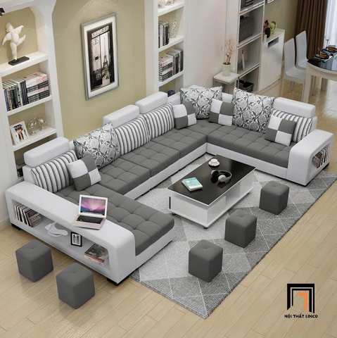J2 Bộ ghế sofa chữ U gia đình UT26 Ashlei 3m7 sang trọng