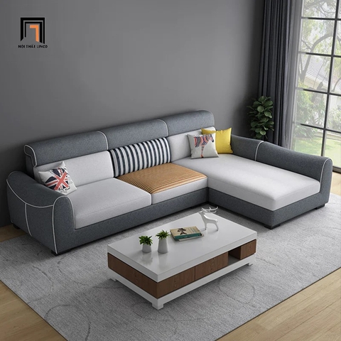 B1 Bộ ghế sofa góc L gia đình 2m5 x 1m8 GT84 Hady vải nỉ bố