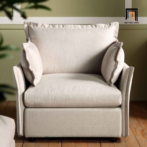 J2 Ghế sofa đơn phòng khách gia đình DT84 Byron xám trắng