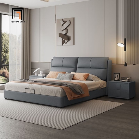 G3 Giường ngủ da công nghiệp màu xám GN105 Auteu 1m6 cao cấp