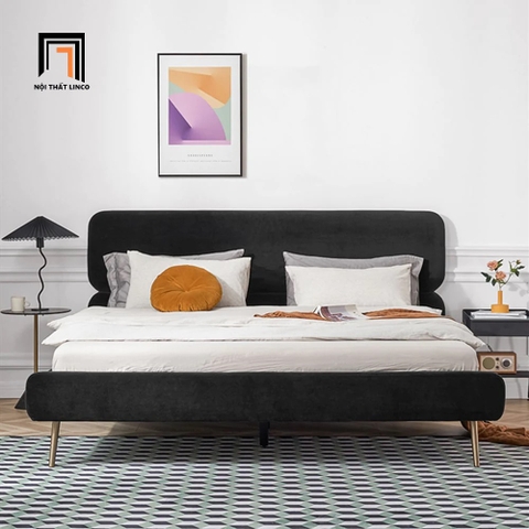 I2 Giường ngủ bọc vải màu đen GN46 Daryl 1m6 x 2m trẻ trung