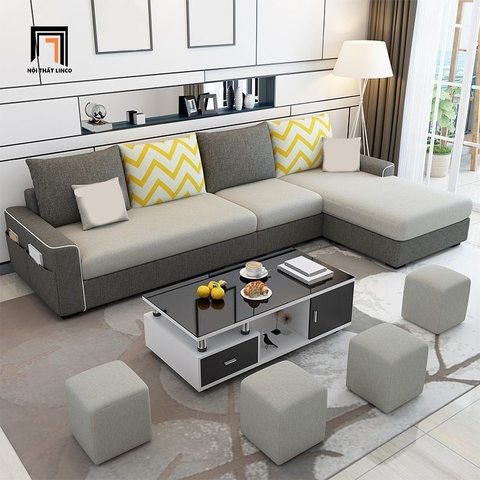 D3 Bộ ghế sofa góc chữ L giá rẻ GT154 Morton 2m9 x 1m6 vải nỉ