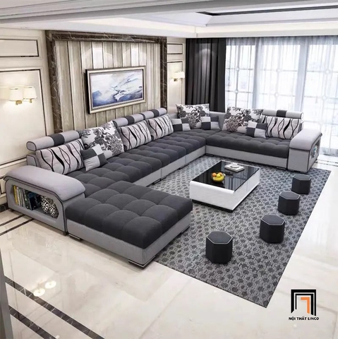 S3 Set ghế sofa chữ U lớn cao cấp UT4 Bearden 4m05 sang trọng