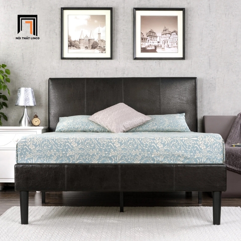 E2 Giường ngủ gia đình cao cấp GN9 Clyde bọc da Pu màu đen