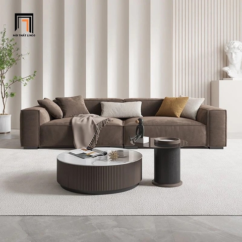 C4 Ghế sofa băng dài 2m4 BT261 Plainview vải nỉ màu nâu đậm