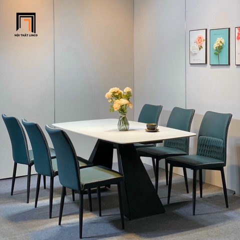 A2 Bộ bàn ghế ăn 6 người 39-BAD6-G17-B5 phòng bếp hiện đại