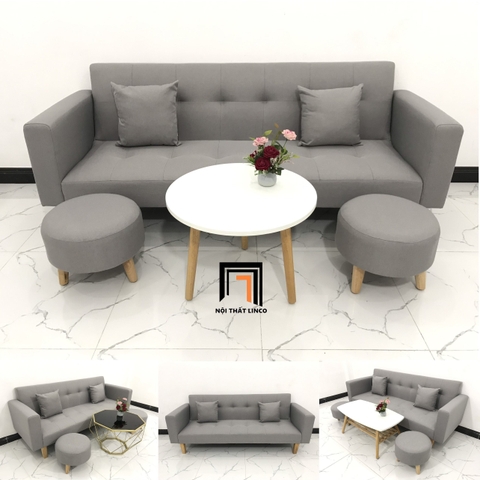 C2 Set ghế sofa bed giá rẻ GBL2 dài 2m màu xám ghi trắng