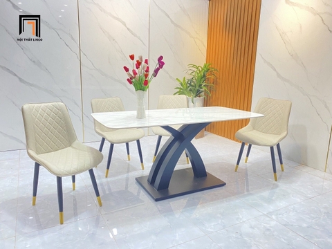D2 Bàn ăn mặt đá khung sắt màu trẻ trung 17-BAD4-G4-B2 nhập khẩu