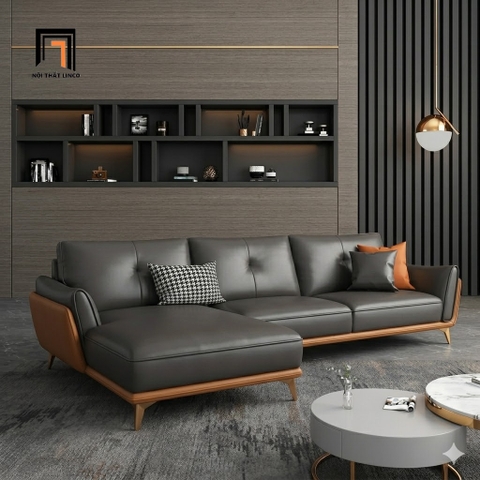 N2 Bộ sofa góc da công nghiệp GT283 Ydec 2m4 x 1m6 hiện đại