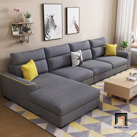D3 Bộ ghế sofa góc gia đình GT38 Cobin 3m x 1m6 xám đậm giá rẻ