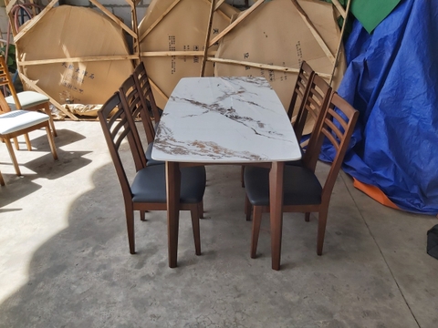 W1 Trọn bộ bàn ăn gỗ mặt đá GF9-BAD6-G306-B357 giá rẻ cho nhà bếp