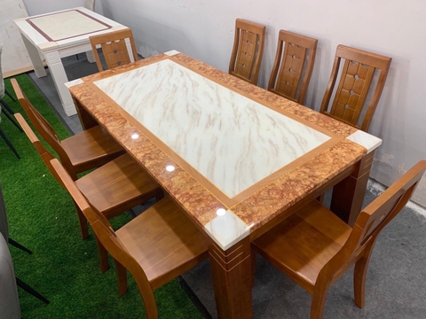 L1 Bàn ăn dài 1m6 GF11-BAD8-G300-B354 mặt đá sang trọng