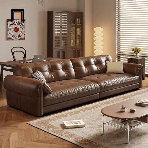 S1 Sofa băng da Pu bóng BHQ83 Irene 2m4 phòng khách đẹp