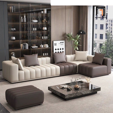 B2 Ghế sofa góc L hiện đại GT269 Sudie 3m1 x 1m5 da Pu chia múi