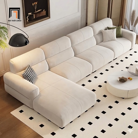 S2 Bộ sofa góc da xám trắng GT292 Mende 3m x 1m6 phòng khách