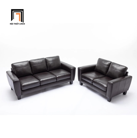 G3 Bộ 2 ghế sofa phòng khách sang trọng KT143 Namara da nâu đen