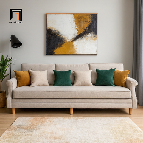D4 Sofa băng tân cổ điển BHQ90 Chapman 2m4 màu trắng kem
