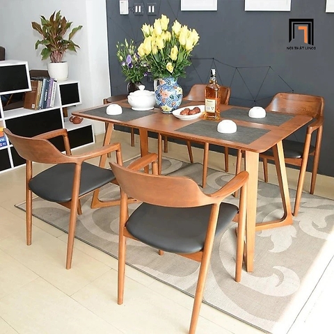 I1 Bộ bàn ăn gỗ 4 ghế 14-KH4-G32-B92 cho chung cư nhỏ