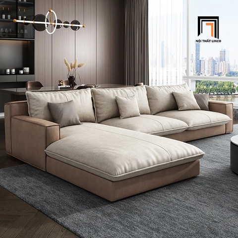 H3 Bộ ghế sofa góc L da GT280 Olive 2m4 x 1m6 hiện đại