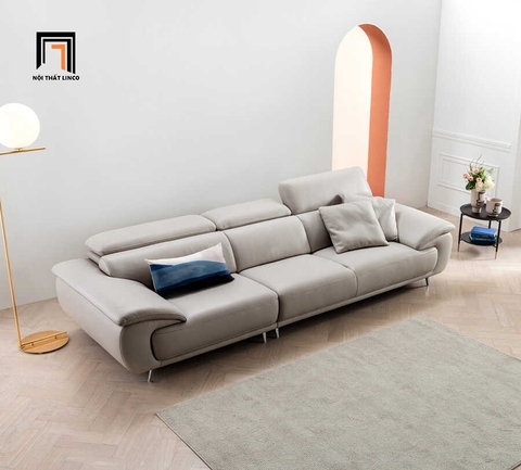 B1 Ghế sofa băng da xám trắng BHQ38 Cordia 2m5 gật gù hiện đại