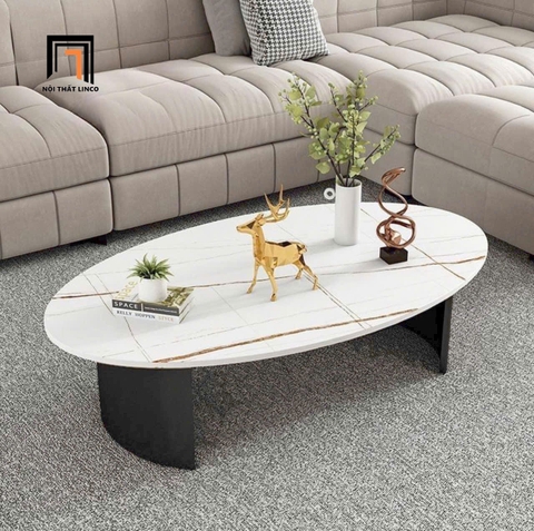 E2 Bàn sofa mặt đá oval BTPK73 Vance 1m phòng khách hiện đại
