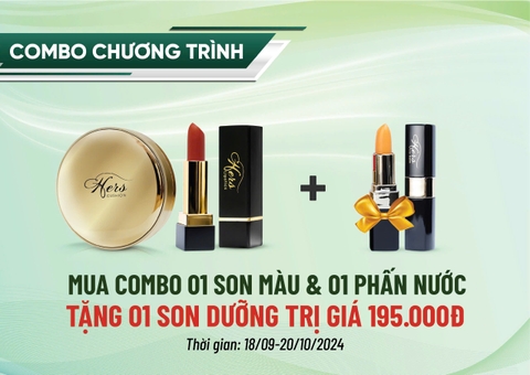 Combo 03- 1 Son Đỏ Nhung +Phấn nước thảo dược 15ml - I'm Nature ( Tặng 1 thỏi son dưỡng 195k)
